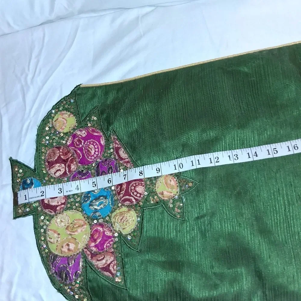 Pier 1 Imports Green Christmas Tree Embellished Table Runner